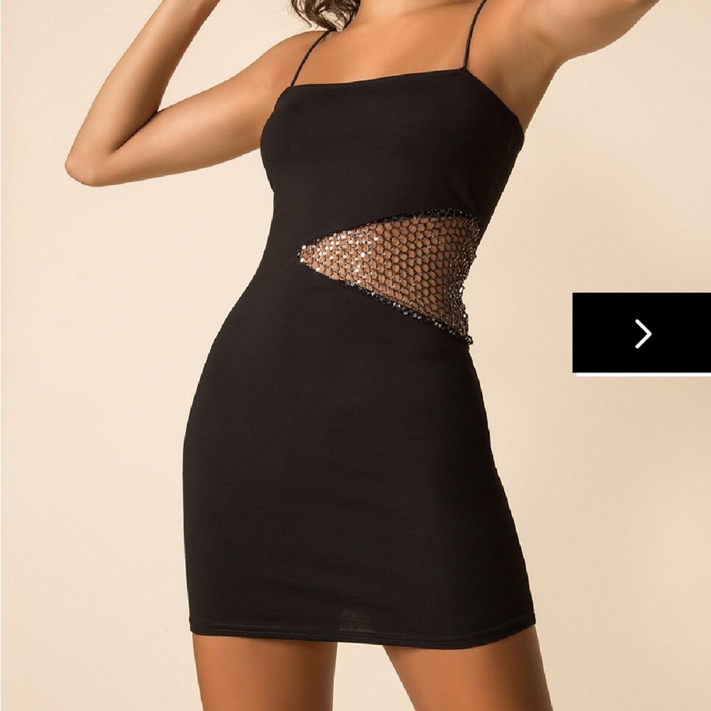 Superdown Black Mesh Minidress